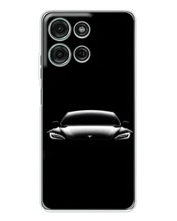 Чехол для Motorola MOTO G56 с картинкой «Фары Tesla Night»
