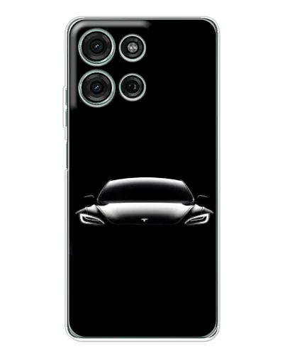 Чехол для Motorola MOTO G56 с картинкой «Фары Tesla Night»