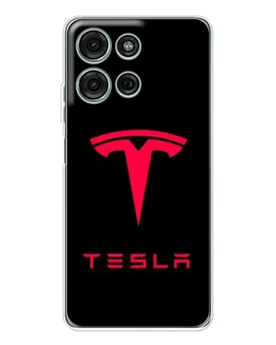 Чехол для Motorola MOTO G56 с картинкой «Tesla Red Logo»