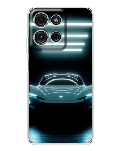 Чехол для Motorola MOTO G56 с картинкой «Tesla в неоне»