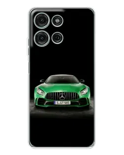 Чехол для Motorola MOTO G56 с картинкой «Mercedes — неоновый лого»