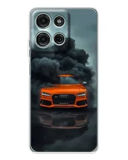 Чехол для Motorola MOTO G56 с картинкой «Audi в облаках дыма»