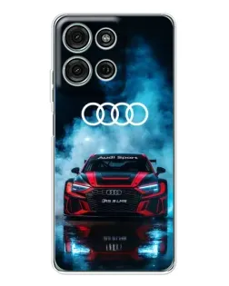 Чехол для Motorola MOTO G56 с картинкой «Audi Sport — неон»