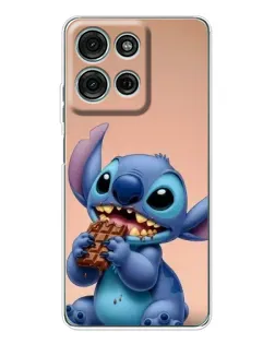 Чехол для Motorola MOTO G56 с картинкой «Стич ест шоколад»