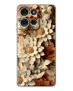 Чехол для Motorola MOTO G56 с картинкой «Бежевый флористический декор»