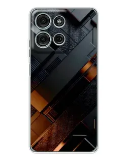 Чехол для Motorola MOTO G56 с картинкой «Черные геометрические блоки»