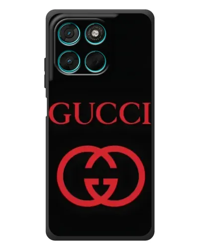Чехол для Motorola Moto G57 Power с картинкой «Gucci — красный логотип»