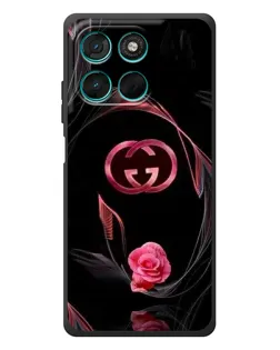 Чехол для Motorola Moto G57 Power с картинкой «Gucci — неоновая роза»
