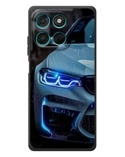 Чохол для Motorola Moto G57 Power з картинкою «Погляд BMW з синіми фарами»