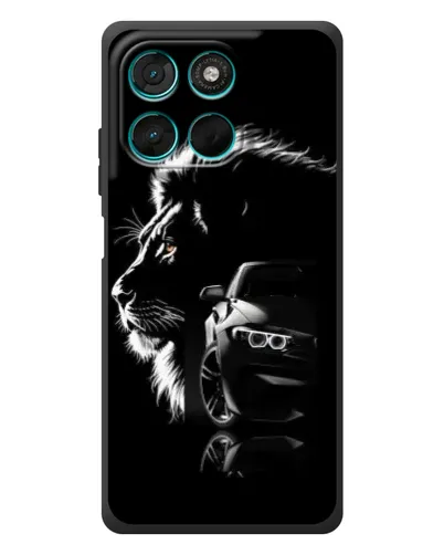 Чехол для Motorola Moto G57 Power с картинкой «BMW и лев»