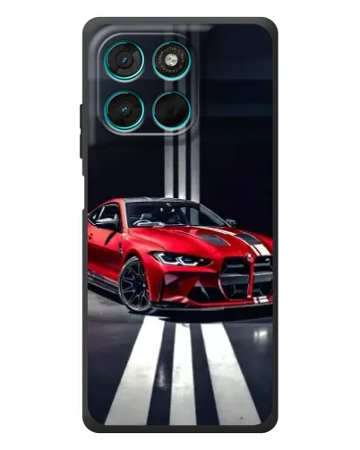 Чехол для Motorola Moto G57 Power с картинкой «Красная BMW на дороге»