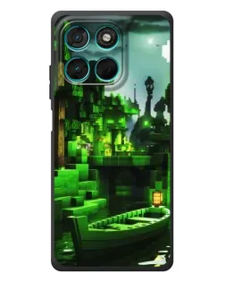 Чехол для Motorola Moto G57 Power с картинкой «Minecraft лесной пейзаж»