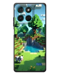 Чехол для Motorola Moto G57 Power с картинкой «Minecraft летний день»