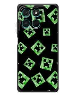 Чехол для Motorola Moto G57 Power с картинкой «Паттерн с криперами»
