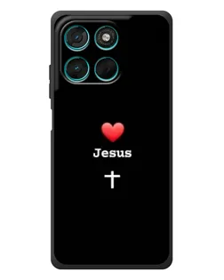 Чехол для Motorola Moto G57 Power с картинкой «Сердце - Jesus»