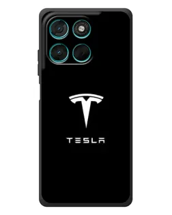 Чохол для Motorola Moto G57 Power з картинкою «Tesla White Logo»