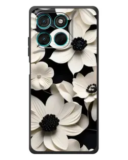 Чехол для Motorola Moto G57 Power с картинкой «Объемные белые цветы»