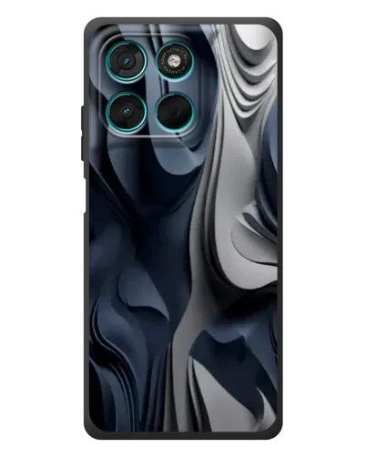 Чехол для Motorola Moto G57 Power с картинкой «Объемные синие складки» Чехол для Motorola Moto G57 Power с картинкой «Объемные синие складки»