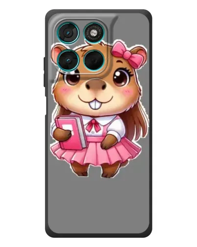 Чехол для Motorola Moto G57 Power с картинкой «Девочка капибара»