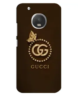 Чехол для Motorola MOTO G5s с картинкой «Gucci — золотая бабочка»