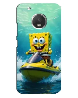 Чехол для Motorola MOTO G5s с картинкой «Спанч Боб на гидроцикле»