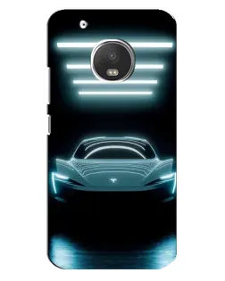 Чехол для Motorola MOTO G5s с картинкой «Tesla в неоне»