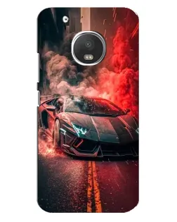 Чехол для Motorola MOTO G5s с картинкой «Lamborghini красный дым»