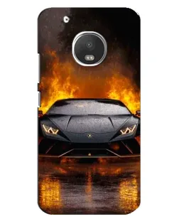 Чехол для Motorola MOTO G5s с картинкой «Lamborghini в огне»