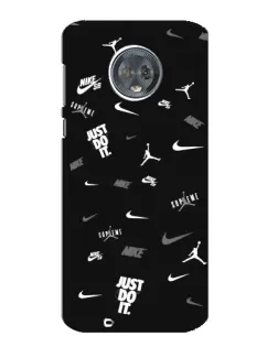 Чехол для Motorola MOTO G6 с картинкой «Nike Black Pattern»