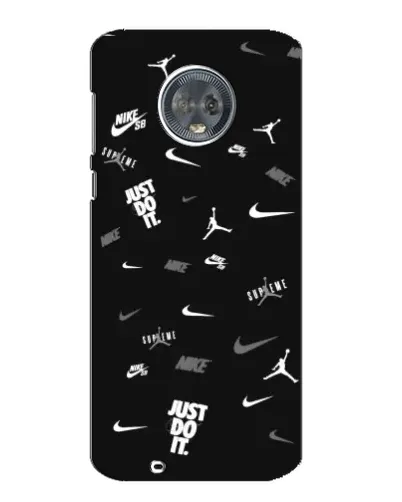 Чехол для Motorola MOTO G6 с картинкой «Nike Black Pattern»