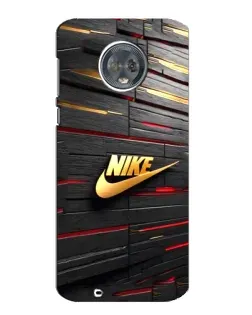 Чехол для Motorola MOTO G6 с картинкой «Золотой Nike на металле»