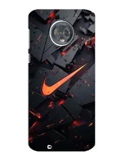 Чехол для Motorola MOTO G6 с картинкой «Nike — эффект разломов»