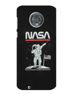 Чехол для Motorola MOTO G6 с картинкой «NASA — шагаем по Луне»