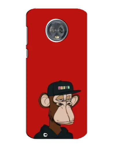 Чехол для Motorola MOTO G6 с картинкой «Bored Ape — красный фон» Чехол для Motorola MOTO G6 с картинкой «Bored Ape — красный фон»