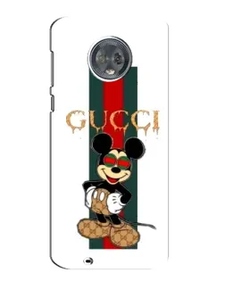 Чехол для Motorola MOTO G6 с картинкой «Микки Маус Gucci — полосы»
