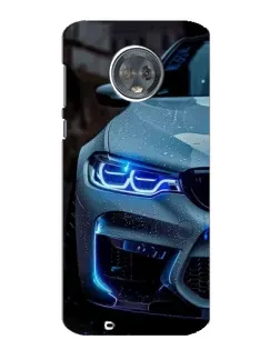 Чехол для Motorola MOTO G6 с картинкой «Взгляд BMW с синими фарами»