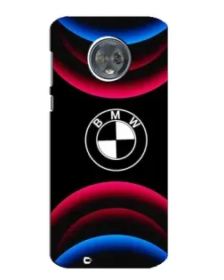Чехол для Motorola MOTO G6 с картинкой «Логотип BMW и неоновые дуги»