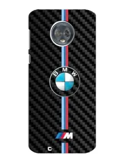 Чехол для Motorola MOTO G6 с картинкой «Эмблема BMW и карбон»