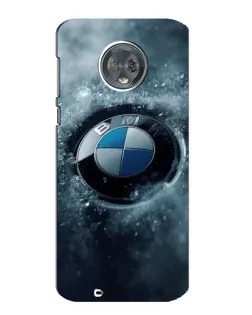 Чехол для Motorola MOTO G6 с картинкой «Логотип BMW — лед»