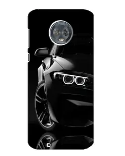 Чехол для Motorola MOTO G6 с картинкой «Черная BMW — профиль»