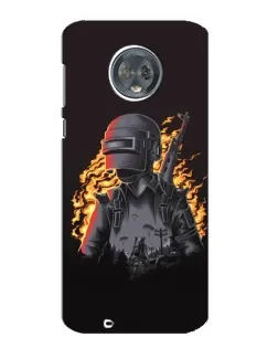 Чехол для Motorola MOTO G6 с картинкой «PUBG — огненный силуэт»