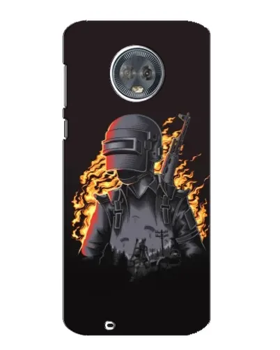 Чехол для Motorola MOTO G6 с картинкой «PUBG — огненный силуэт»