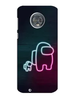 Чехол для Motorola MOTO G6 с картинкой «Among Us неон-арт»