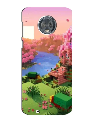 Чехол для Motorola MOTO G6 с картинкой «Розовое дерево Minecraft»