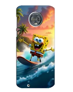 Чехол для Motorola MOTO G6 с картинкой «Губка Боб серфингист»