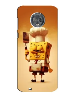 Чехол для Motorola MOTO G6 с картинкой «Губка Боб повар»