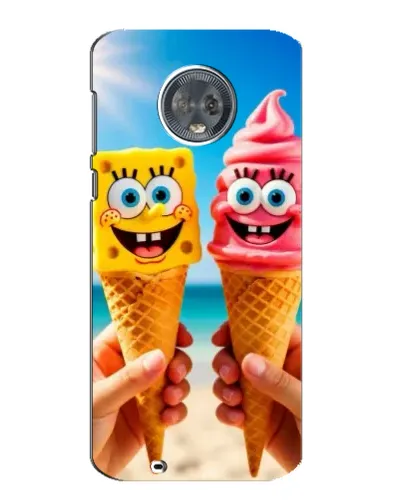 Чехол для Motorola MOTO G6 с картинкой «Спанч Боб мороженое»