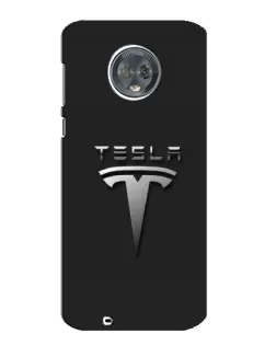 Чехол для Motorola MOTO G6 с картинкой «Стальной логотип Tesla»