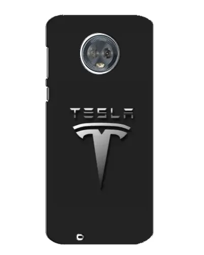 Чехол для Motorola MOTO G6 с картинкой «Стальной логотип Tesla»