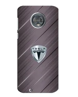 Чехол для Motorola MOTO G6 с картинкой «Металлическая текстура Tesla»